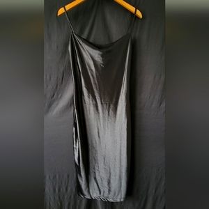 Beautiful black silky slip dress